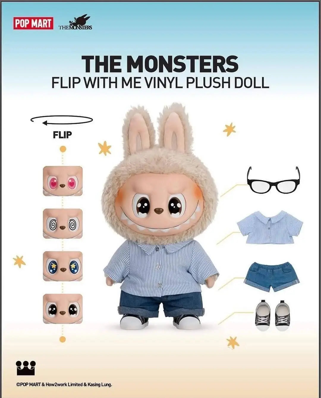 THE MONSTERS - FLIP WITH ME Vinyl Plush Doll 40cm